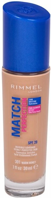 Rimmel London Match Perfection Foundation 301 Warm Honey 17 Rimmel London Match Perfection Foundation 301 Warm Honey - Afbeelding 17