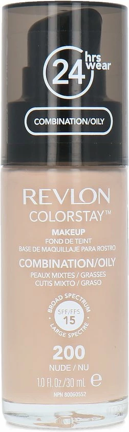 Revlon Colorstay Foundation With Pump - 200 Nude (Oily Skin) 3 Revlon Colorstay Foundation With Pump - 200 Nude (Oily Skin) - Afbeelding 3