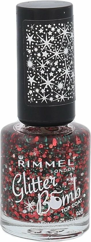 Rimmel London Glitter Bomb Special Effect Nagellak - 020 Midnight Mistletoe 3 Rimmel London Glitter Bomb Special Effect Nagellak - 020 Midnight Mistletoe - Afbeelding 3