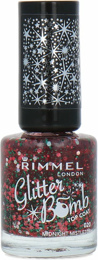Rimmel London Glitter Bomb Special Effect Nagellak - 020 Midnight Mistletoe 1 Rimmel London Glitter Bomb Special Effect Nagellak - 020 Midnight Mistletoe