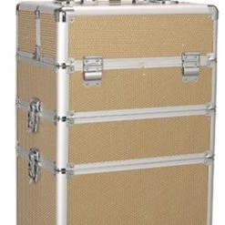 Guardian Beauty Beauty Koffer Gouden Kleur | Beautycase / Beautykoffer / Trolley Van Aluminium - 8 Wielen - Kapper Koffer - Tattoo Koffer - Nagel Koffer - Make-up Koffer - Beauty Case / Beauty Koffer