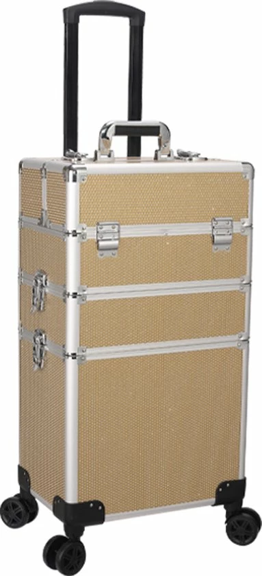 Guardian Beauty Beauty Koffer Gouden Kleur | Beautycase / Beautykoffer / Trolley Van Aluminium - 8 Wielen - Kapper Koffer - Tattoo Koffer - Nagel Koffer - Make-up Koffer - Beauty Case / Beauty Koffer 1 Guardian Beauty Beauty Koffer Gouden Kleur | Beautycase / Beautykoffer / Trolley Van Aluminium - 8 Wielen - Kapper Koffer - Tattoo Koffer - Nagel Koffer - Make-up Koffer - Beauty Case / Beauty Koffer
