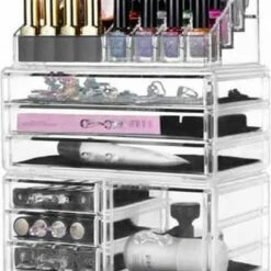 Confibel XXL Acryl Make-up Cosmetica Organizer - Verstelbare Lades - 11 Compartimenten -Essie winkel 413x840 2