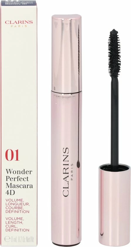 Clarins Wonder Perfect Mascara 4D Mascara - 01 Perfect Black - Zwart 5 Clarins Wonder Perfect Mascara 4D Mascara - 01 Perfect Black - Zwart - Afbeelding 5