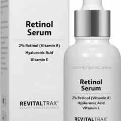 Merkloos RevitalTrax® 2% Retinol Serum - Gezichtserum - Vitamine A - Hyaluronzuur - Vitamine E - Bewezen Tegen Huidveroudering - Herstellend Vermogen - Voedend - Verfrissend - Helpt Bij Acne, Ontstekingen En Onzuiverheden