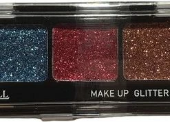 Leticia Well - Glitter Cream Make-up Palette Ogen En Lippen - 5 Tinten Paars/blauw/rood/koper/zilver - Nummer 04