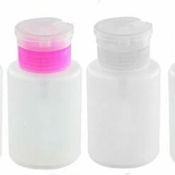Merkloos 4 Stuks - Nagellak Vloeistof Pompfles - Nagellak Remover Dispenser Met Ingebouwde Pomp - Vloeistof Pomp Voor Gel Nagel Applicatie - Pompdispenser - Herbruikbaar - Doorzichtig - Kleur Gecodeerd - 4 Kleuren - 150ml