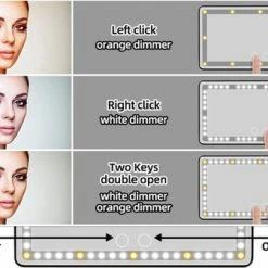 JO&RAE-Auto Zonneklep Make-up Spiegel Met Led Verlichting Zwart-3 Kleurenmodus-Oplaadbare Auto Vanity Spiegel -Essie winkel 550x336