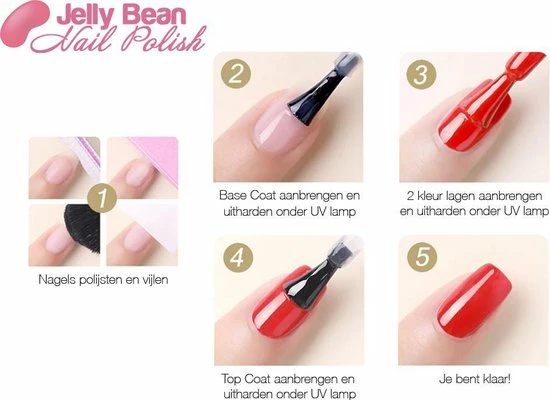Jelly Bean Nail Polish Gel Nagellak New - Gellak - Black (Zwart) - UV Nagellak 8ml 2 Jelly Bean Nail Polish Gel Nagellak New - Gellak - Black (Zwart) - UV Nagellak 8ml - Afbeelding 2