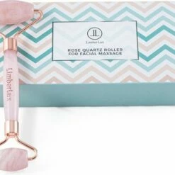 LimberLux Rose Quartz Roller - Inclusief Draagzakje En Skincare Samples - Gezichtsroller - Gezichtsmassage Face Roller - Jade Roller