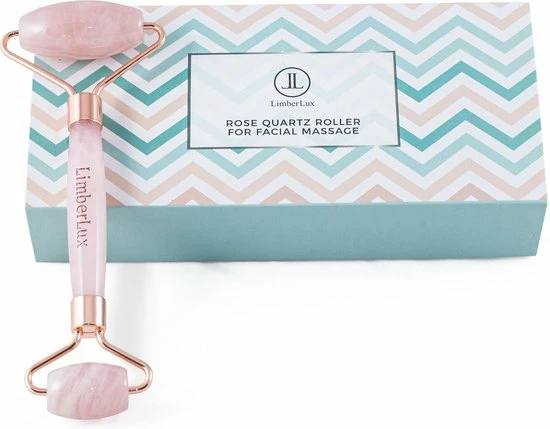 LimberLux Rose Quartz Roller - Inclusief Draagzakje En Skincare Samples - Gezichtsroller - Gezichtsmassage Face Roller - Jade Roller 1 LimberLux Rose Quartz Roller - Inclusief Draagzakje En Skincare Samples - Gezichtsroller - Gezichtsmassage Face Roller - Jade Roller