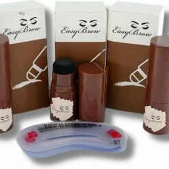 EasyBrow Wenkbrauw Kit Donkerbruin - Wenkbrauw Sjabloon 24 Stuks - Wenkbrauw Stempel - Wenkbrauw Poeder - Eyebrow Stamp - Brow Lift -Essie winkel 550x431 1
