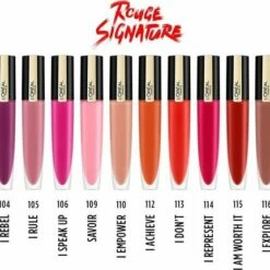 L?Or?al Paris L'Or Al Paris Rouge Signature Lippenstift - 104 I Rebel - Paars - Matte Vloeibare Lipstick -Essie winkel 550x431 4