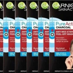 Garnier Skinactive Face Pure Active Peel-Off Masker Charcoal - 6 X 50 Ml - Multiverpakking - Gezichtsmasker Tegen Mee-Eeters -Essie winkel 550x444 1