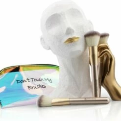 Esra Gorgen Esra G Rgen Professionele 18 Delige Make-up Kwasten Set Champagne/Gold + Gift Bag -Essie winkel 550x459