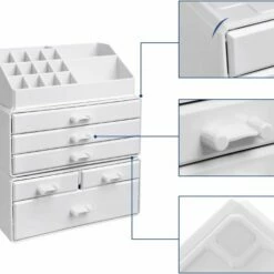 Vasale Make Up - Make Up Organizer - Make Up Koffer - Make Up Doos - 23,8 X 15,3 X 29,6 - Wit -Essie winkel 550x484 1