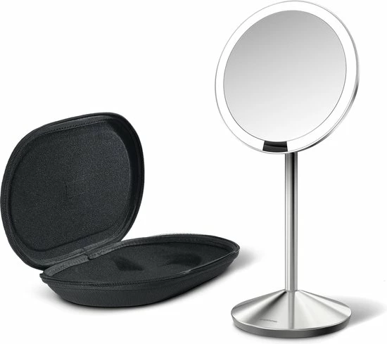 Onlineshop Simplehuman Sensor Compact Spiegel - Reisspiegel - Zilver - Make Up Spiegel - Kantelbaar - Automatisch Licht - Makeupspiegel 5 Onlineshop Simplehuman Sensor Compact Spiegel - Reisspiegel - Zilver - Make Up Spiegel - Kantelbaar - Automatisch Licht - Makeupspiegel - Afbeelding 5