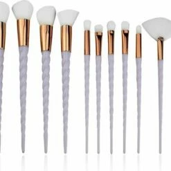 LOUZIR 10-delige Eenhoorn Make-upkwasten Set - PAARS- Cosmetica Accessoires-voor Oogschaduw- Blush- Brush