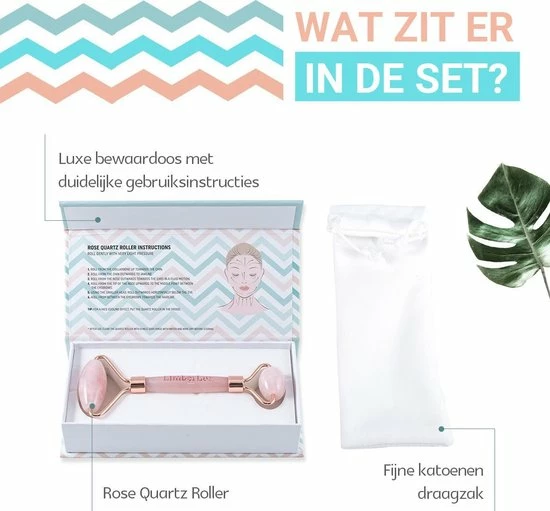 LimberLux Rose Quartz Roller - Inclusief Draagzakje En Skincare Samples - Gezichtsroller - Gezichtsmassage Face Roller - Jade Roller 2 LimberLux Rose Quartz Roller - Inclusief Draagzakje En Skincare Samples - Gezichtsroller - Gezichtsmassage Face Roller - Jade Roller - Afbeelding 2