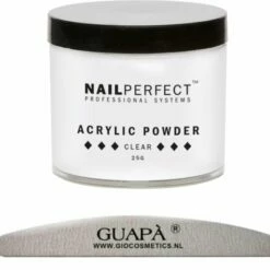 GUAPÀ® Acrylpoeder Transparant | Acrylic Powder Clear | 25 Gr | Professionele Acryl Poeder