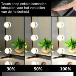 Souvani Hollywood Spiegel | Videri Vanity Zwart | Spiegel Met Verlichting | Make Up Spiegel | Visagie Spiegel | Cosmetische Spiegel | Dimbaar -Essie winkel 550x524 4