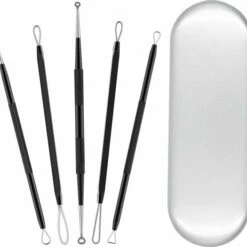 MMOBIEL 5 In 1 Comedonenlepel Set Blackhead Mee-eter Acne Puisten Verwijderaar