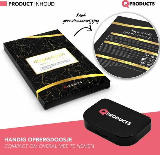 Qproducts Magnetische Wimpers - Nepwimpers - Wimperset Van 10 Wimpers 4 Eyeliners En Pincet - Inclusief Wimper Bewaardoos Met Ingebouwd Spiegeltje - Magneet Wimpers - Magnetic Lashes 5 Qproducts Magnetische Wimpers - Nepwimpers - Wimperset Van 10 Wimpers 4 Eyeliners En Pincet - Inclusief Wimper Bewaardoos Met Ingebouwd Spiegeltje - Magneet Wimpers - Magnetic Lashes - Afbeelding 5