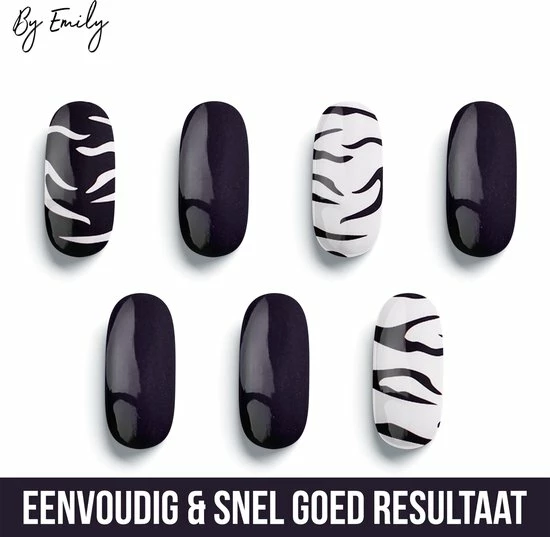 By Emily Nagel Wrap - Zebra | 14 Stickers Per Vel | Nail Wrap | Nail Art | Trendy | Design | Nagellakvrij | Eenvoudig | Nagel Art | Nagel Wrap | Nagel Stickers | Folie | Zelfklevend | Sjablonen 3 By Emily Nagel Wrap - Zebra | 14 Stickers Per Vel | Nail Wrap | Nail Art | Trendy | Design | Nagellakvrij | Eenvoudig | Nagel Art | Nagel Wrap | Nagel Stickers | Folie | Zelfklevend | Sjablonen - Afbeelding 3