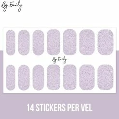 By Emily - Nagel Wrap - Sparkly Grey | 14 Stickers | Nail Wrap | Nail Art | Trendy | Design | Nagellakvrij | Eenvoudig | Nagel Wrap | Nagel Stickers | Folie | Zelfklevend | Sjablonen -Essie winkel 550x537 17