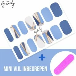 By Emily Nagel Wrap - Triangulated Blue | 14 Stickers Per Vel | Nail Wrap | Nail Art | Trendy | Design | Nagellakvrij | Eenvoudig | Nagel Art | Nagel Wrap | Nagel Stickers | Folie | Zelfklevend | Sjablonen -Essie winkel 550x539 8