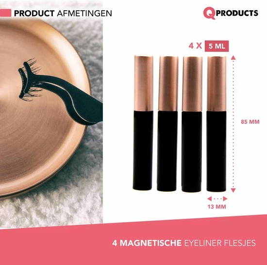 Qproducts Magnetische Wimpers - Nepwimpers - Wimperset Van 10 Wimpers 4 Eyeliners En Pincet - Inclusief Wimper Bewaardoos Met Ingebouwd Spiegeltje - Magneet Wimpers - Magnetic Lashes 4 Qproducts Magnetische Wimpers - Nepwimpers - Wimperset Van 10 Wimpers 4 Eyeliners En Pincet - Inclusief Wimper Bewaardoos Met Ingebouwd Spiegeltje - Magneet Wimpers - Magnetic Lashes - Afbeelding 4