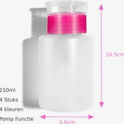 Merkloos 4 Stuks - Nagellak Vloeistof Pompfles - Nagellak Remover Dispenser Met Ingebouwde Pomp - Vloeistof Pomp Voor Gel Nagel Applicatie - Pompdispenser - Herbruikbaar - Doorzichtig - Kleur Gecodeerd - 4 Kleuren - 150ml -Essie winkel 550x546 7