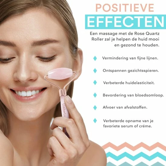 LimberLux Rose Quartz Roller - Inclusief Draagzakje En Skincare Samples - Gezichtsroller - Gezichtsmassage Face Roller - Jade Roller 3 LimberLux Rose Quartz Roller - Inclusief Draagzakje En Skincare Samples - Gezichtsroller - Gezichtsmassage Face Roller - Jade Roller - Afbeelding 3