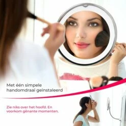 Make-up Spiegel - Met Verlichting - 10x Vergroting - LED - 360° Draaibaar - Mis Geen Haar - Met Zuignap - Make-up Licht - Klein - Wit - Vanli -Essie winkel 550x550 240