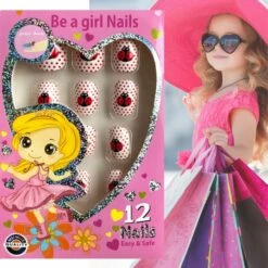 Merkloos Plaknagels | 12 Nagels | Kinderen | Geen Lijm Nodig | Roze Kat -Essie winkel 550x550 254