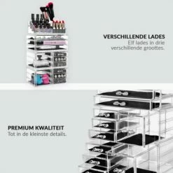 Confibel XXL Acryl Make-up Cosmetica Organizer - Verstelbare Lades - 11 Compartimenten -Essie winkel 550x550 354