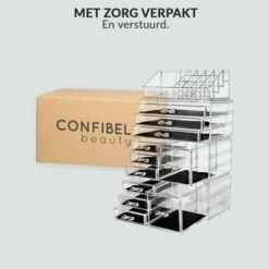 Confibel XXL Acryl Make-up Cosmetica Organizer - Verstelbare Lades - 11 Compartimenten -Essie winkel 550x550 359