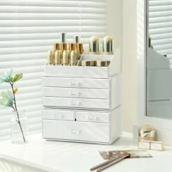 Vasale Make Up - Make Up Organizer - Make Up Koffer - Make Up Doos - 23,8 X 15,3 X 29,6 - Wit -Essie winkel 550x550 380