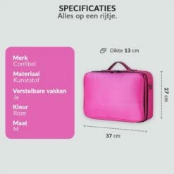 Confibel Cosmetica Koffer - Make-up Koffer Met Verstelbare Vakken - Visagie En Nagelstyliste Beauty Koffer - 37x27x13CM - Roze 14 Confibel Cosmetica Koffer - Make-up Koffer Met Verstelbare Vakken - Visagie En Nagelstyliste Beauty Koffer - 37x27x13CM - Roze -Essie winkel 550x550 414