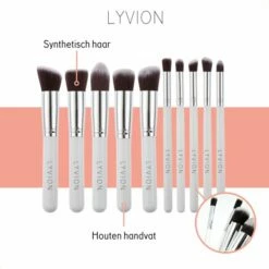 LYVION Make-up Kwasten Geschenkset 10-delig Synthetisch Haar - Wit En Zilver 12 LYVION Make-up Kwasten Geschenkset 10-delig Synthetisch Haar - Wit En Zilver -Essie winkel 550x550 516