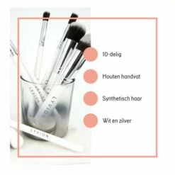 LYVION Make-up Kwasten Geschenkset 10-delig Synthetisch Haar - Wit En Zilver 13 LYVION Make-up Kwasten Geschenkset 10-delig Synthetisch Haar - Wit En Zilver -Essie winkel 550x550 517