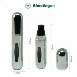MaxedMore Navulbare Parfumverstuiver 5ml Zilver - 65 Keer Spraybare Parfum Verstuiver - Hervulbaar Tasverstuiver Voor Parfum - Meeneem Mini Geur Flesje Voor Op Reis - Lipstick Formaat Navulbaar Parfumflesje -Essie winkel 550x550 527