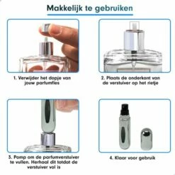 MaxedMore Navulbare Parfumverstuiver 5ml Zilver - 65 Keer Spraybare Parfum Verstuiver - Hervulbaar Tasverstuiver Voor Parfum - Meeneem Mini Geur Flesje Voor Op Reis - Lipstick Formaat Navulbaar Parfumflesje -Essie winkel 550x550 532