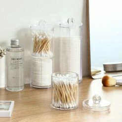 Without Lemon - Set Van 2 - Wattenstaafjes En Wattenschijfjes Houder - Transparant Opberghouder Met Deksel - Opbergdoosje - Makeup Organizer 7 Without Lemon - Set Van 2 - Wattenstaafjes En Wattenschijfjes Houder - Transparant Opberghouder Met Deksel - Opbergdoosje - Makeup Organizer -Essie winkel 550x550 537