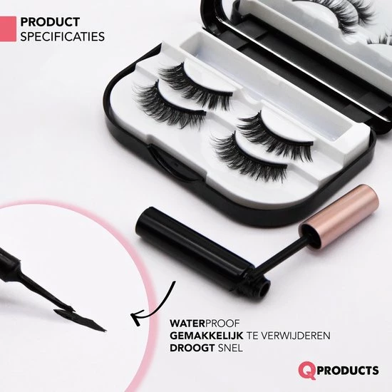 Qproducts Magnetische Wimpers - Nepwimpers - Wimperset Van 10 Wimpers 4 Eyeliners En Pincet - Inclusief Wimper Bewaardoos Met Ingebouwd Spiegeltje - Magneet Wimpers - Magnetic Lashes 6 Qproducts Magnetische Wimpers - Nepwimpers - Wimperset Van 10 Wimpers 4 Eyeliners En Pincet - Inclusief Wimper Bewaardoos Met Ingebouwd Spiegeltje - Magneet Wimpers - Magnetic Lashes - Afbeelding 6