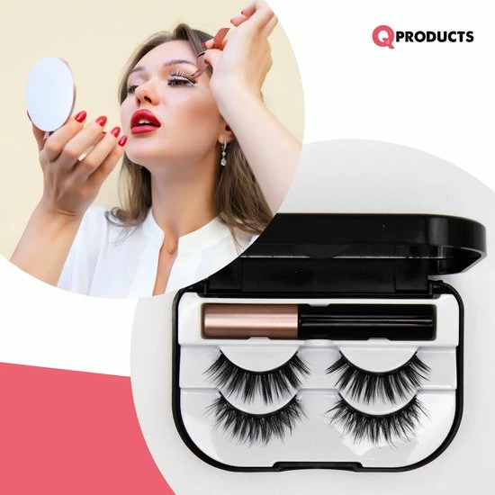 Qproducts Magnetische Wimpers - Nepwimpers - Wimperset Van 10 Wimpers 4 Eyeliners En Pincet - Inclusief Wimper Bewaardoos Met Ingebouwd Spiegeltje - Magneet Wimpers - Magnetic Lashes 8 Qproducts Magnetische Wimpers - Nepwimpers - Wimperset Van 10 Wimpers 4 Eyeliners En Pincet - Inclusief Wimper Bewaardoos Met Ingebouwd Spiegeltje - Magneet Wimpers - Magnetic Lashes - Afbeelding 8