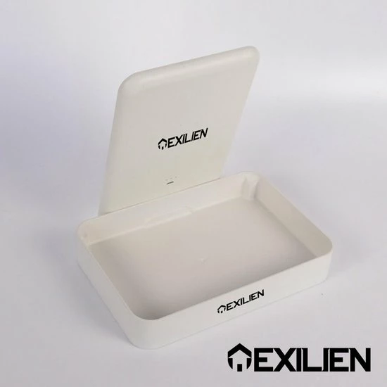 Exilien Rechthoekige Make Up Spiegel Met Led Verlichting/ Opmaak/Reis/Tas/ Cosmetica Spiegel Op Standaard/ 1200MaH Oplaadbare Batterij/Wit 6 Exilien Rechthoekige Make Up Spiegel Met Led Verlichting/ Opmaak/Reis/Tas/ Cosmetica Spiegel Op Standaard/ 1200MaH Oplaadbare Batterij/Wit - Afbeelding 6