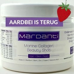 Mardanti Collageen | D Huidserum Van Binnenuit | Met Vitamine C, Riboflavine, Biotine, Zink, Koper En Hyaluronzuur | Draagt Bij Aan De Normale Collageenvorming | Vermindert Rimpels | Verbeterde Huidstructuur | Collageen Poeder Met Vanille Smaak