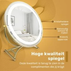 Great’s® Great's® Make Up Spiegel Met LED Verlichting - Visagie Spiegel Rond - Incl. Close Up 10x - Goud -Essie winkel 550x550 759
