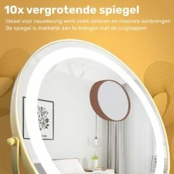 Great’s® Great's® Make Up Spiegel Met LED Verlichting - Visagie Spiegel Rond - Incl. Close Up 10x - Goud -Essie winkel 550x550 760